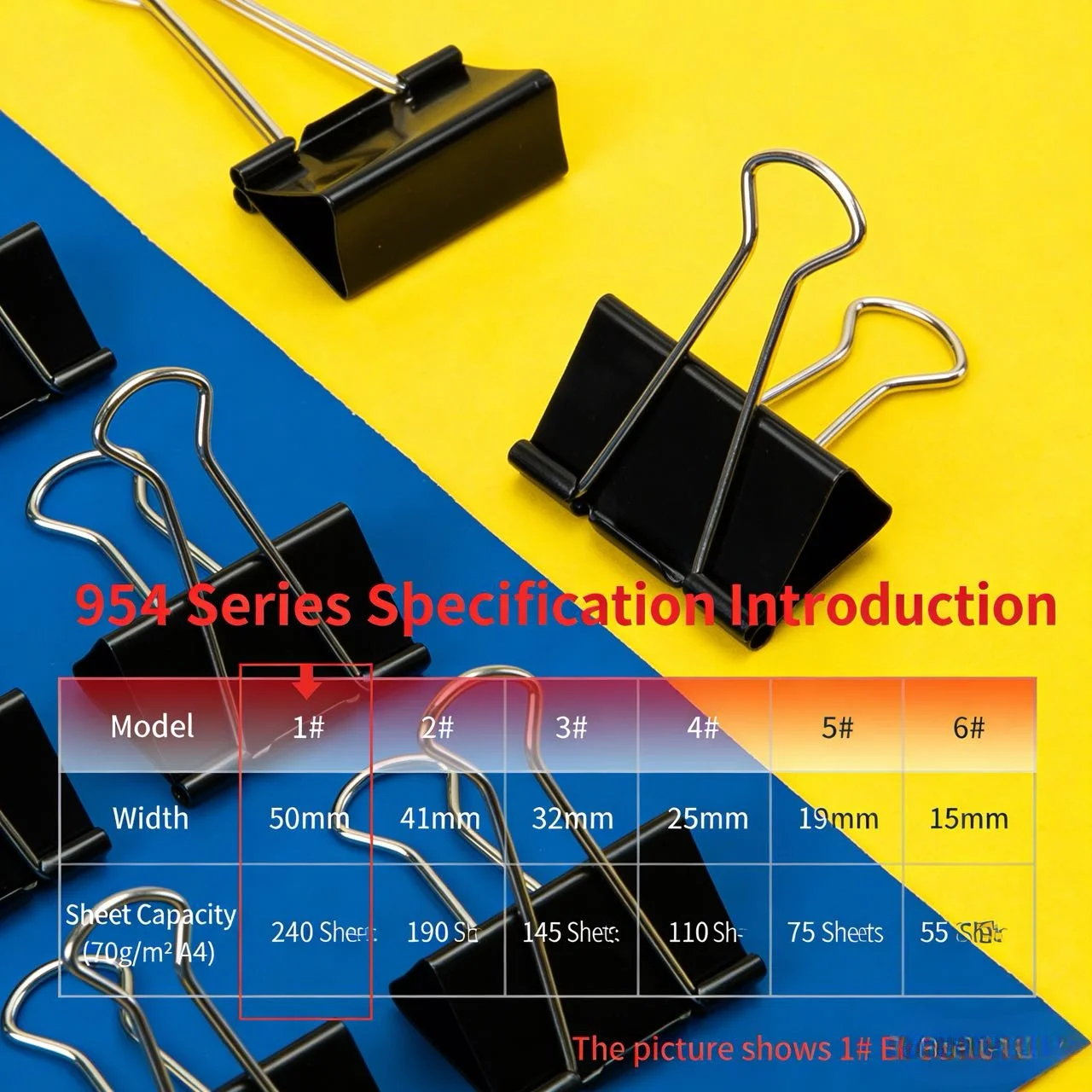954 Series Black Binder Clips  - огляд і ціна Binder Clip Assorted